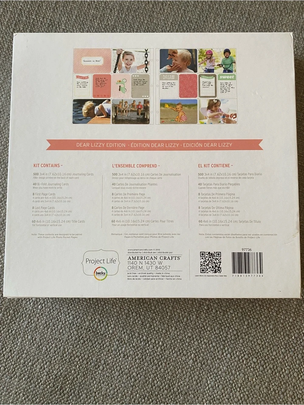 NWT- Project Life Becky Higgins Dear Lizzy Core Kit - Pink & Mint Cards